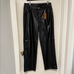 Black Faux Leather Pants